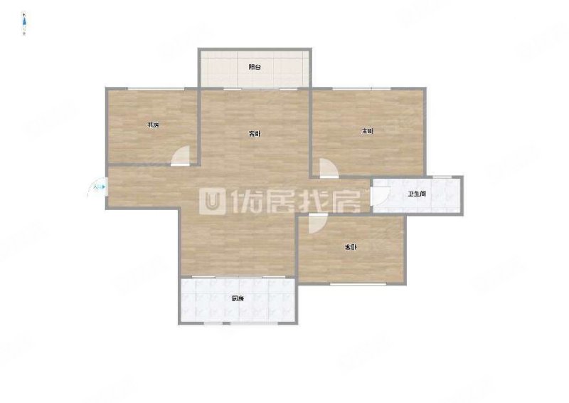 荣耀江南3室2厅1卫90㎡南95万