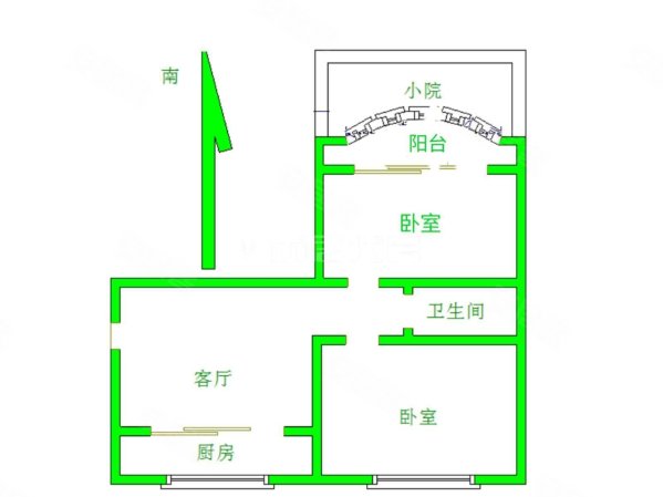 金川新城2室1厅1卫92㎡南北38万