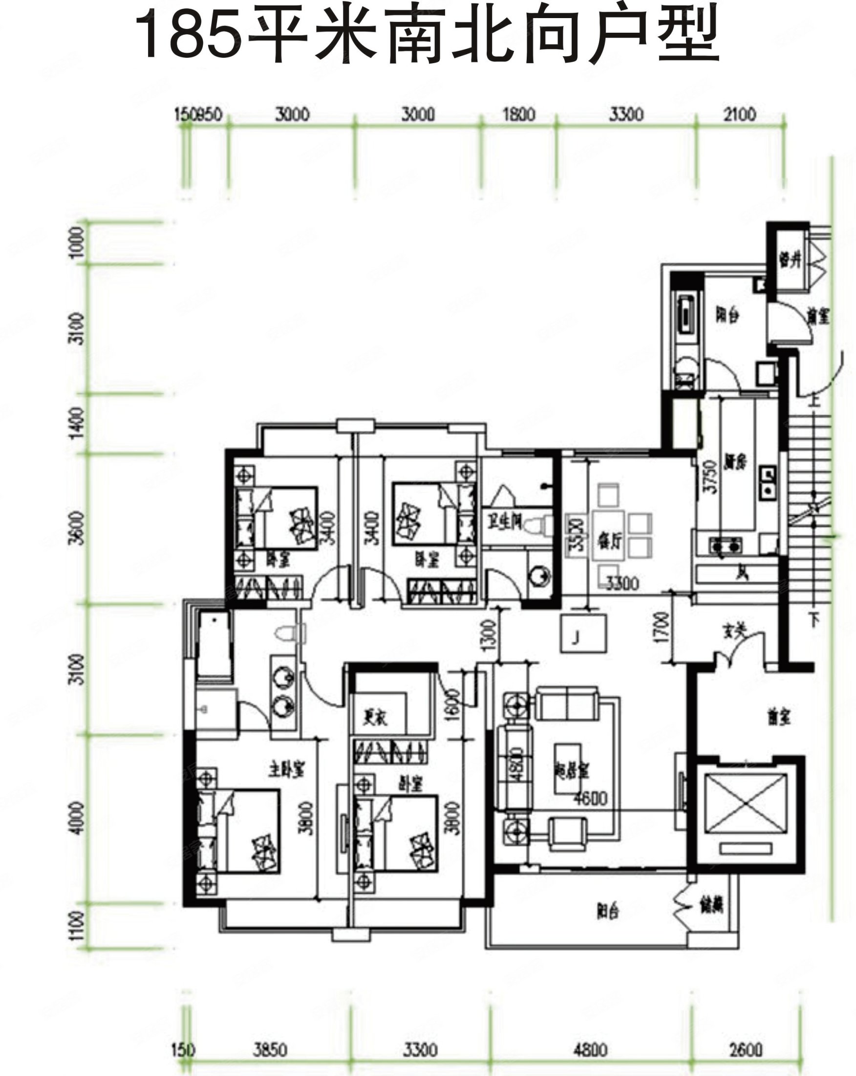 采光视野佳,仁恒滨河湾(三期)二手房,930万,4室2厅,2卫,185平米-成都