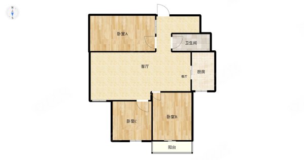 华纳绿城3室2厅1卫119㎡南北109.8万