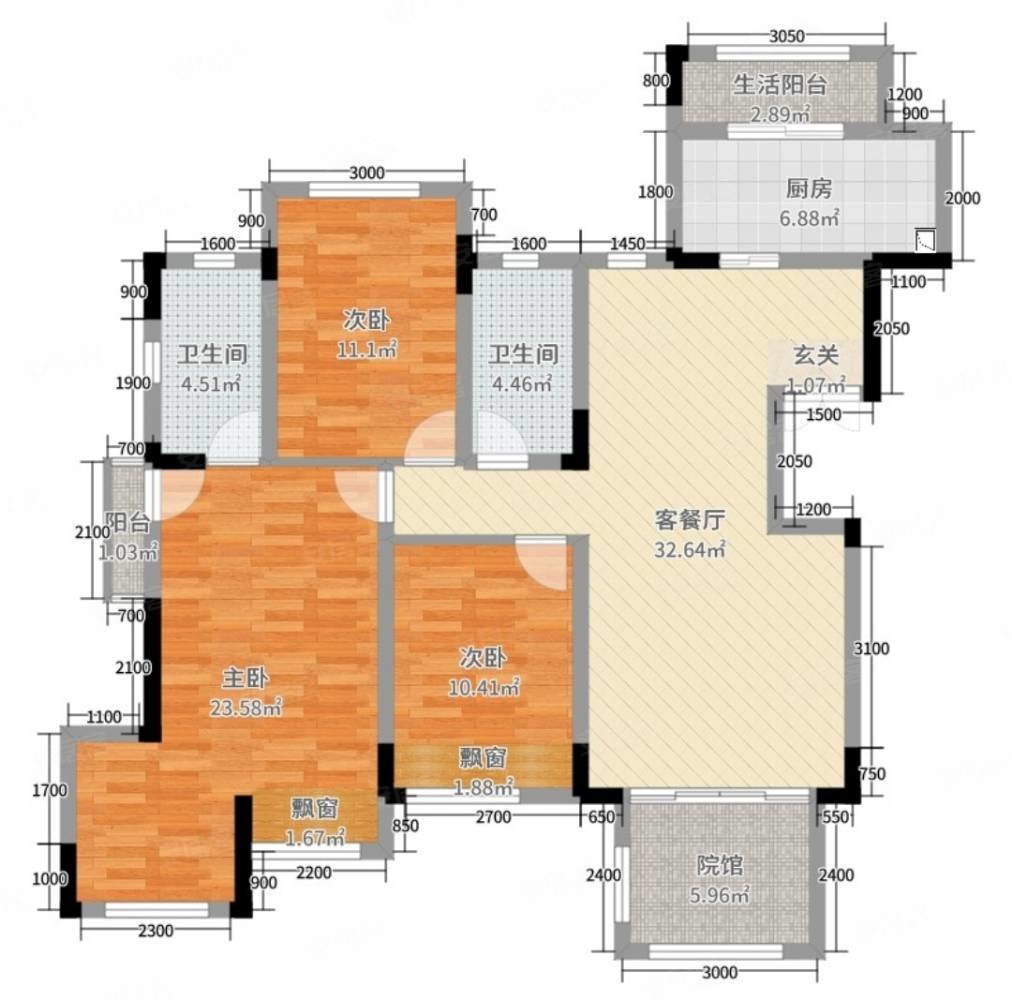 马赛庄园洋房带楼顶花园户型总价美丽
