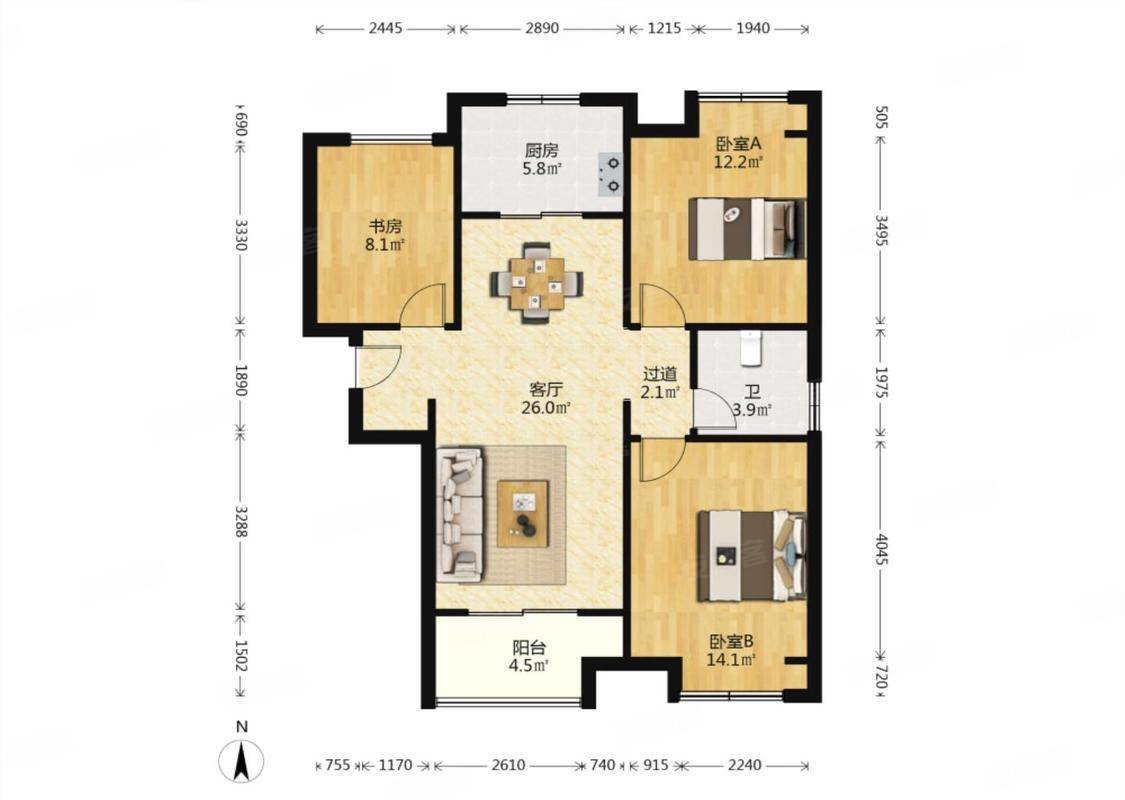 急售急售祥源城东边户精装三房中高层采光好同户型总价抵