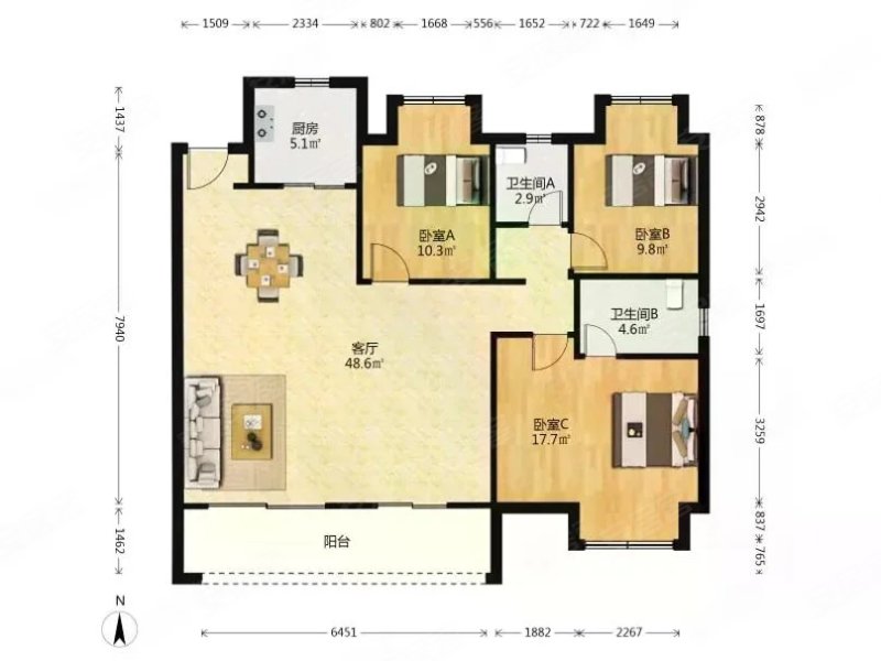 光谷澎湃城奥山府 满二   双卫格局 车位充足 小区新