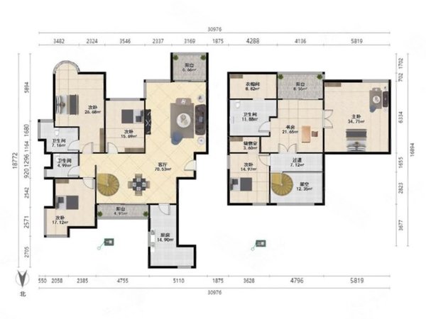 深圳福田香蜜湖熙园熙园 出租精装修5居室 双车位 拎包入住出租房源