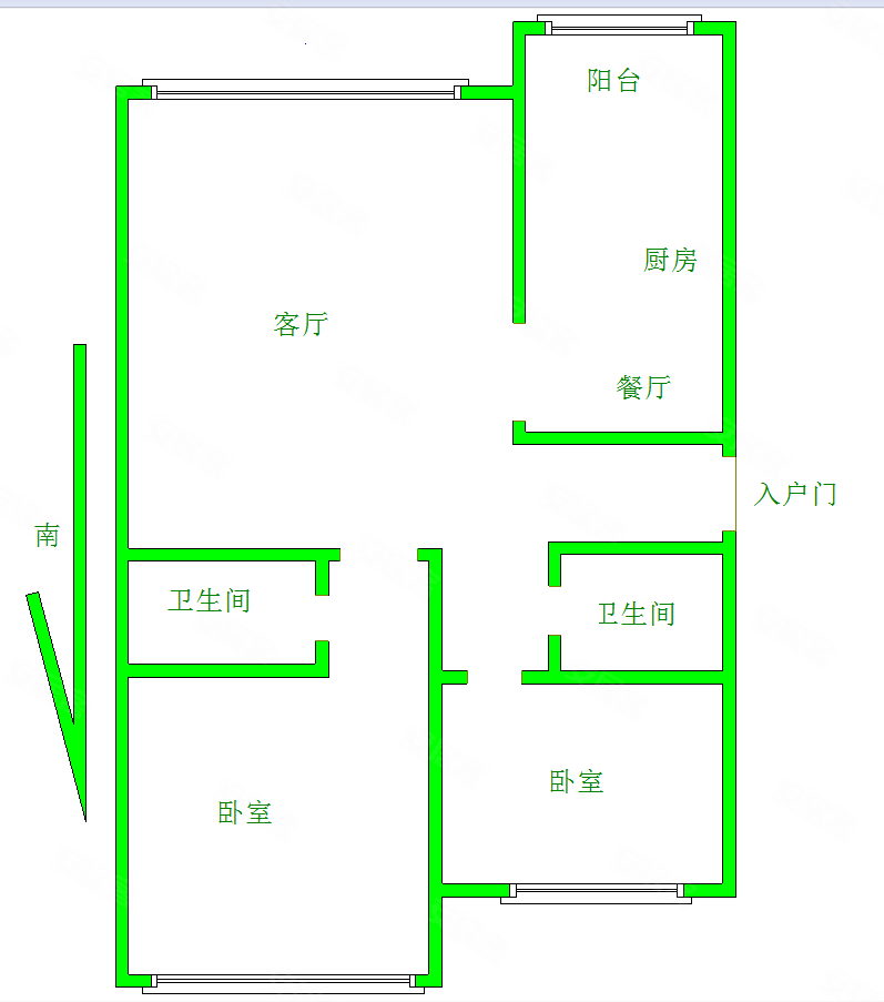 观江国际(向阳区)2室2厅2卫144㎡南北78万