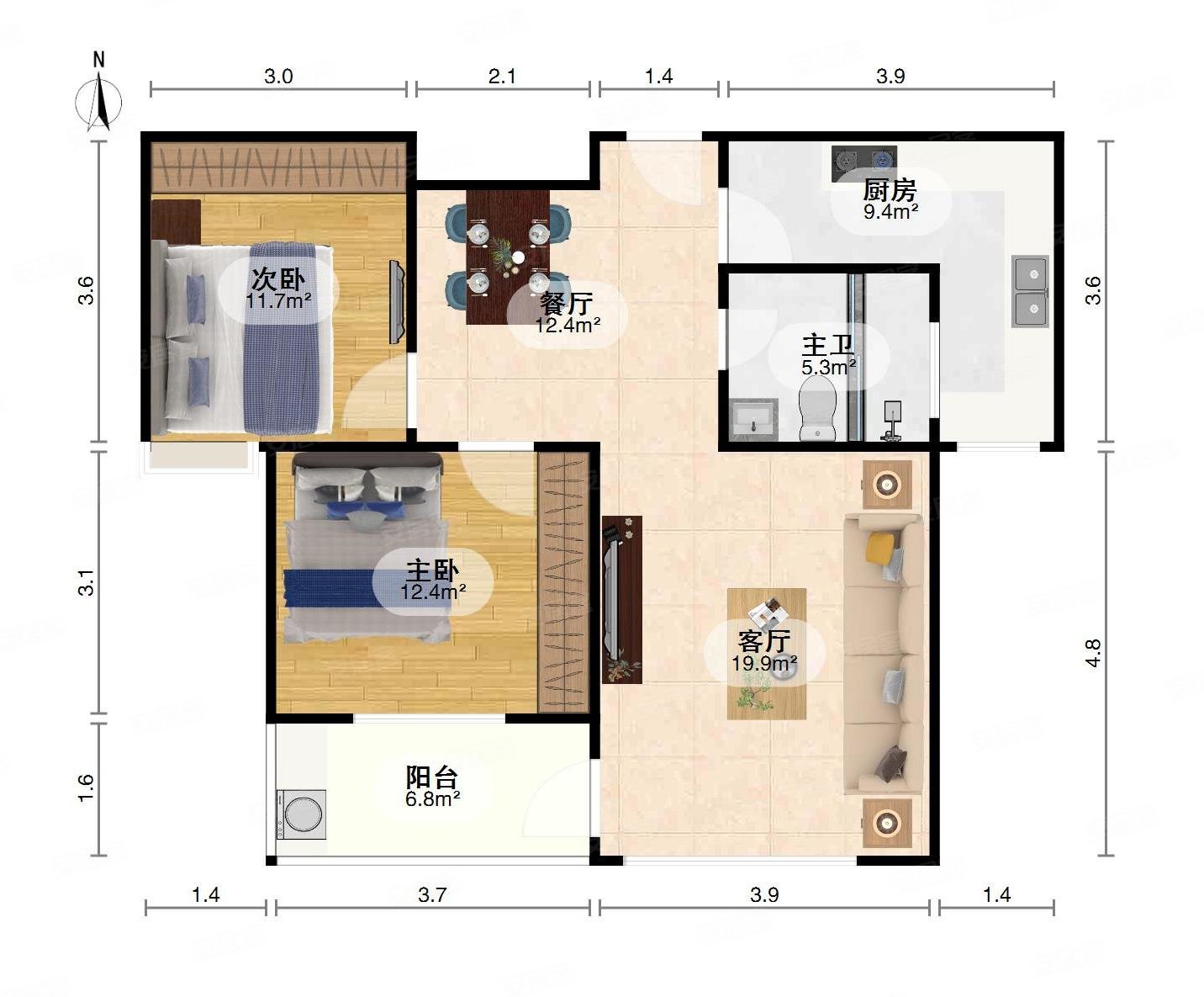 南湖花园大两房临地铁南北通透商品住宅医疗配套成熟
