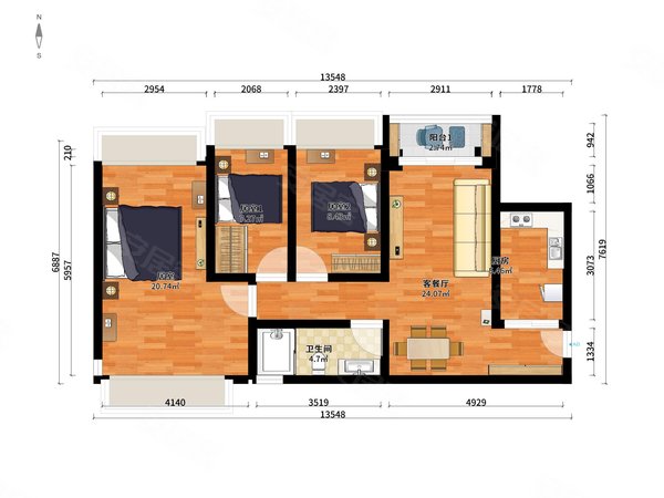 深圳龙华民治中海明德里深圳北,全新装修房子出租出租房源真实图片