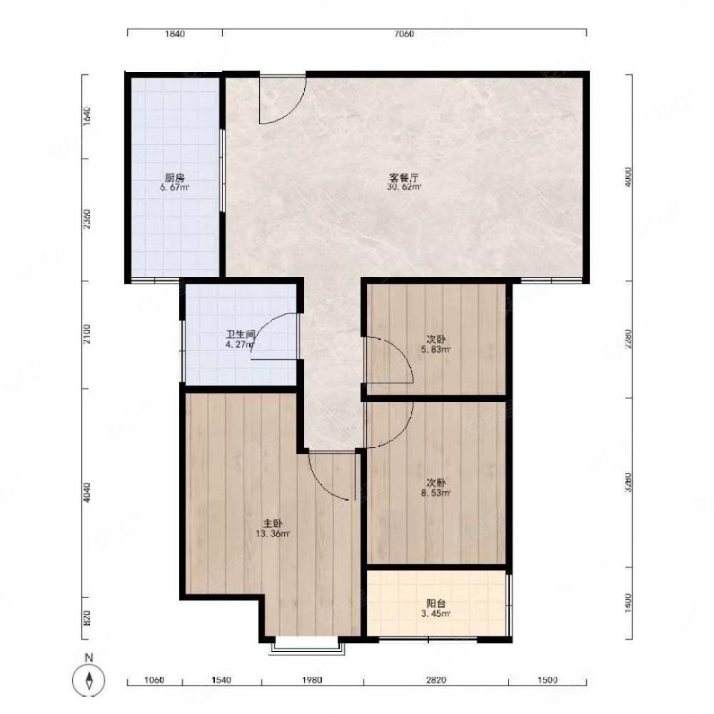 运河上城纯南户型三室两厅一卫双气社区直降10万