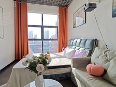 安阳文峰万达广场临近万达南户精装投影房，闲余饭后欣赏日出日落也不乏是一种意境出租房源真实图片