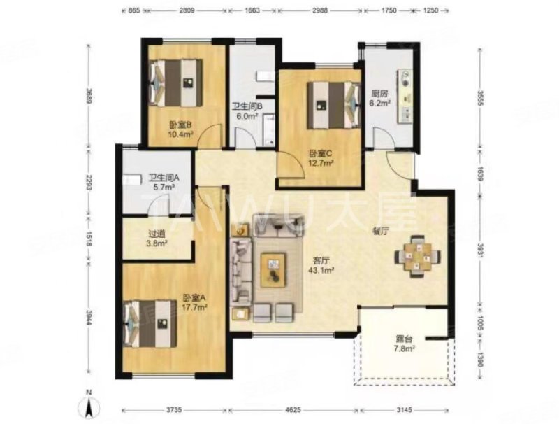 万科朗润园 医疗配套成熟 精装好房 正南朝向 产权清晰 双卫
