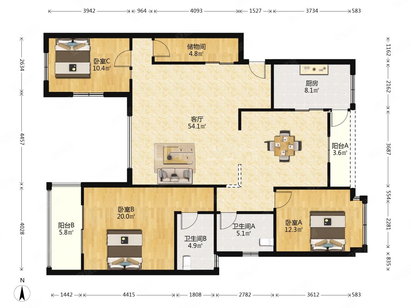 一号线华府出口,三楼,套三,好位置,左岸花都二手房,245万,3室2厅,2卫