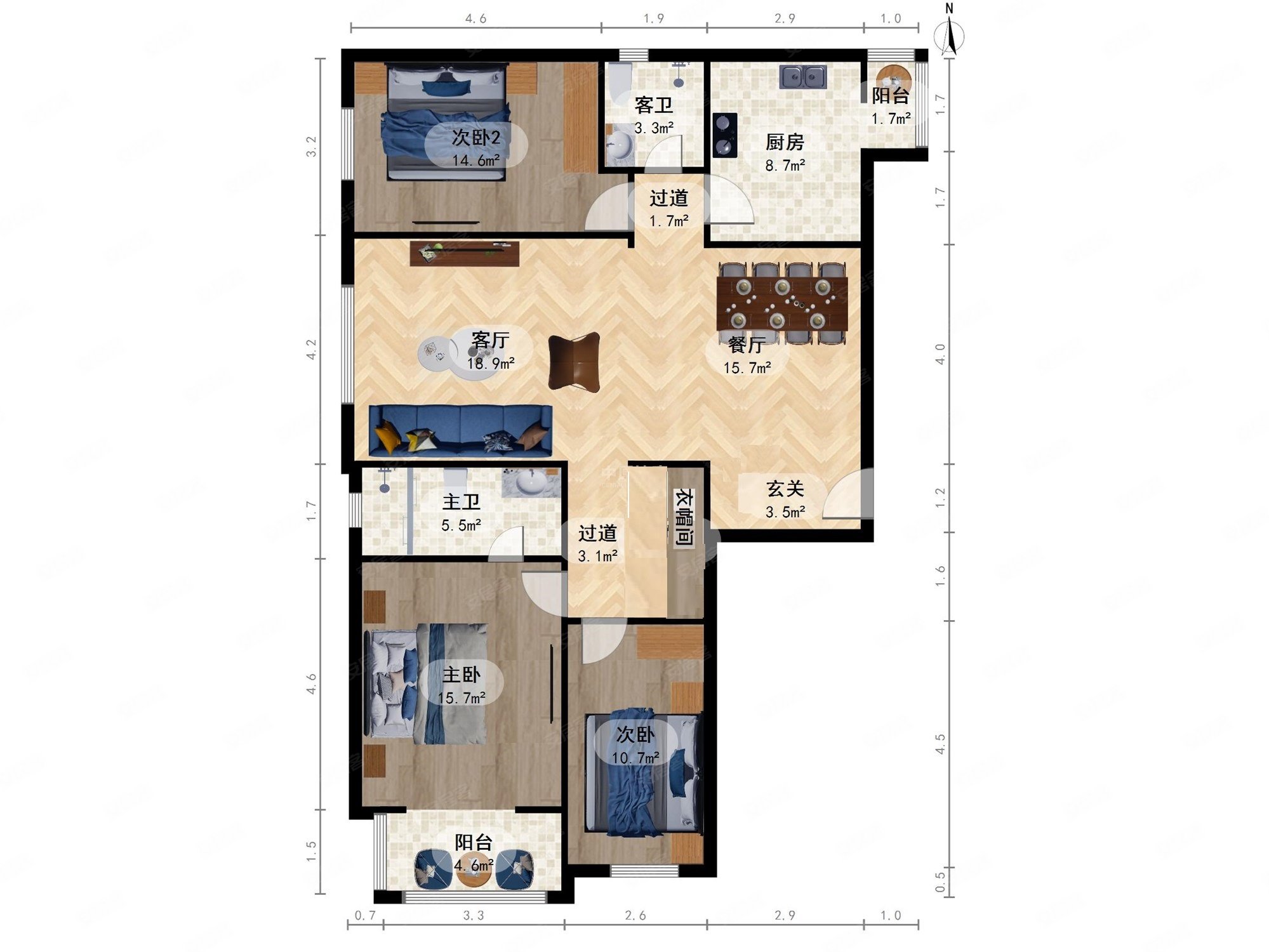 五棵松紫金长安集中供暖高楼层视野好购物方便双卫