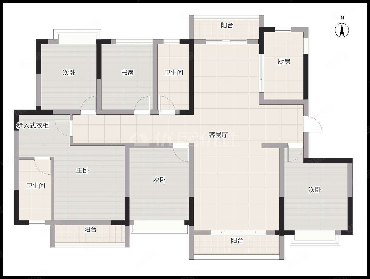 广源华府5室2厅2卫166.96㎡南北332万
