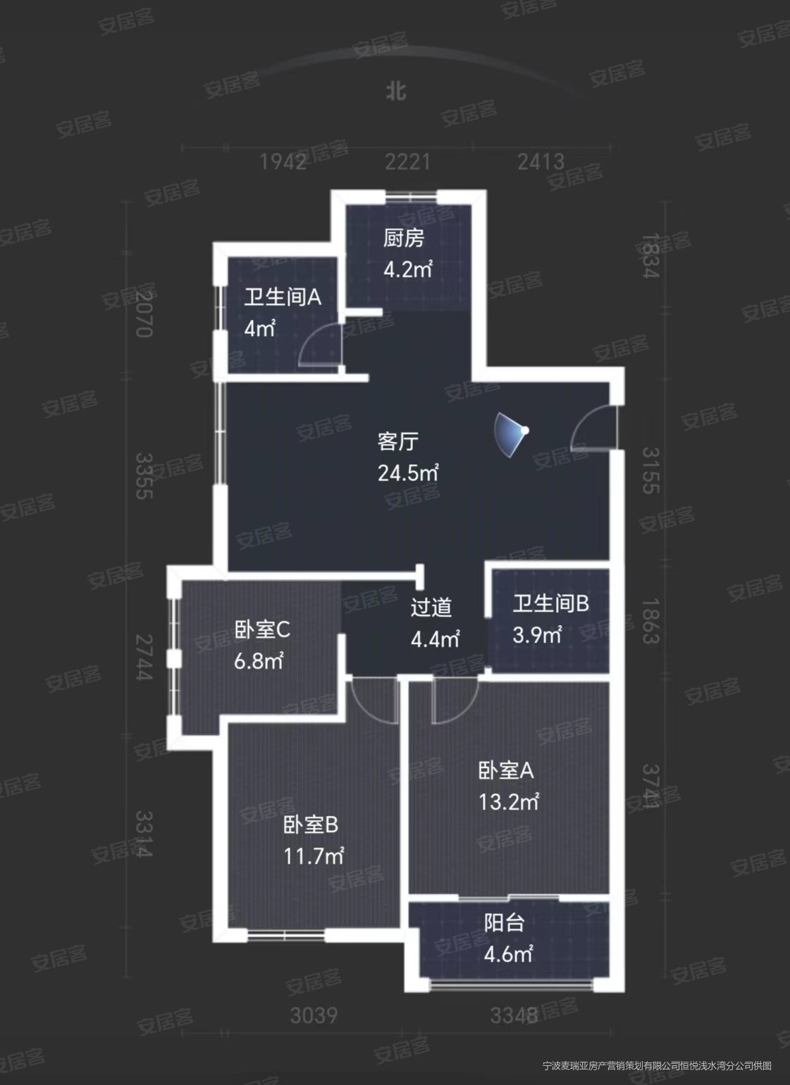 锦绣曙光3室2厅2卫103㎡南185万