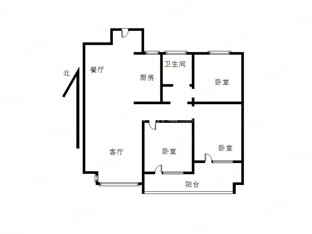 中南花城3室2厅1卫102㎡南北46万