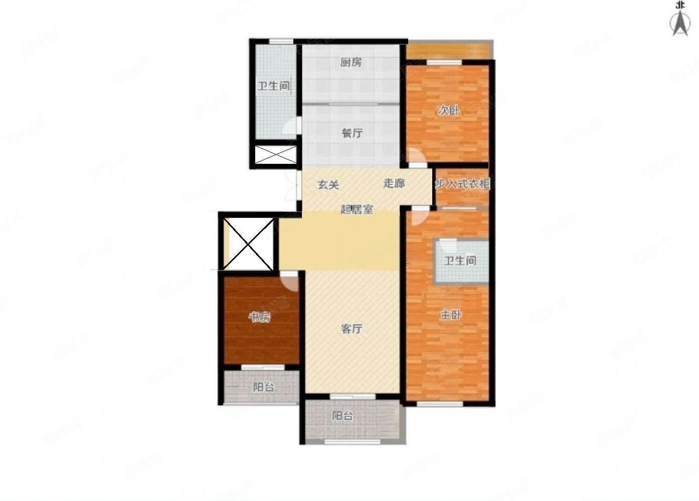 东明对面麒麟公馆精装三室h户型落地窗花园小区人车分流
