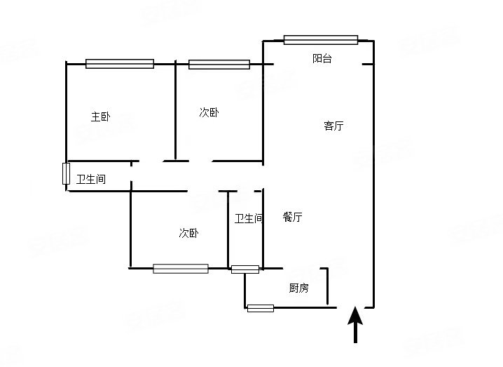 马鞍御都3室2厅2卫98.75㎡东西52万