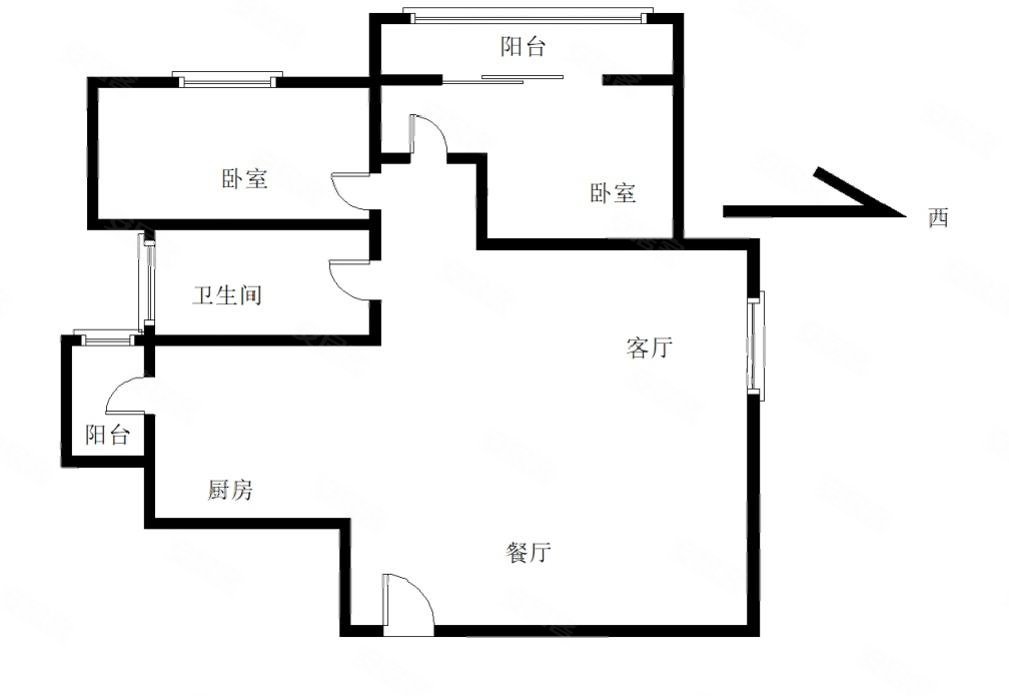 万景花园2室2厅1卫71㎡西0万