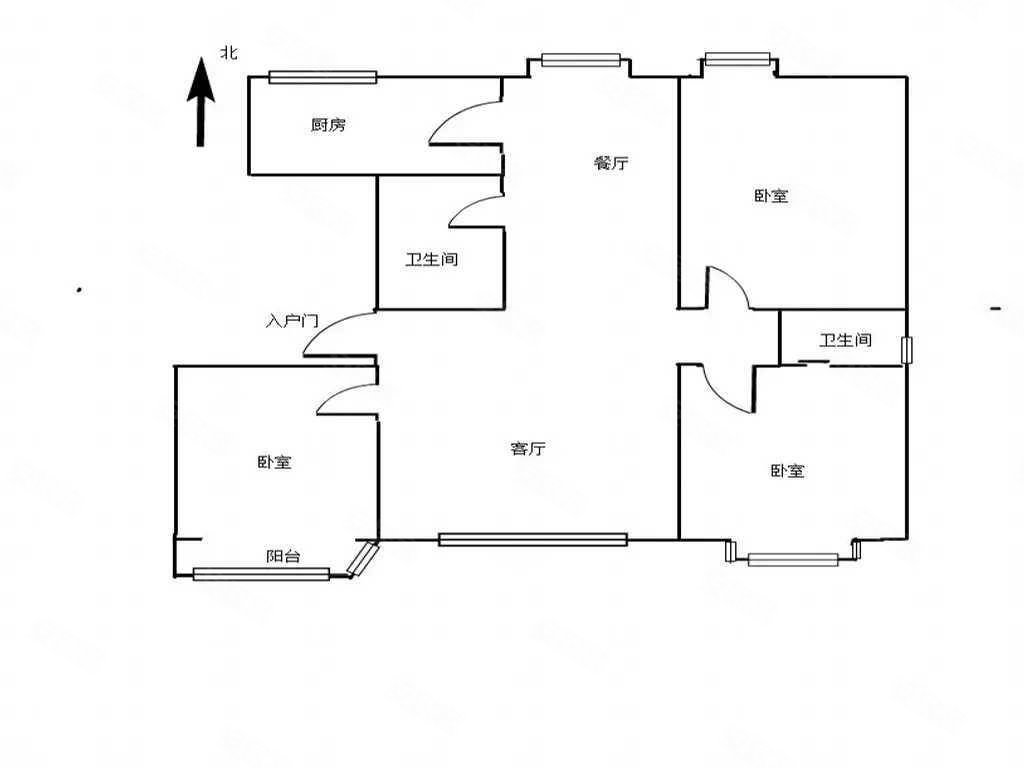 帝和水上公园B区3室2厅2卫131㎡南北66万