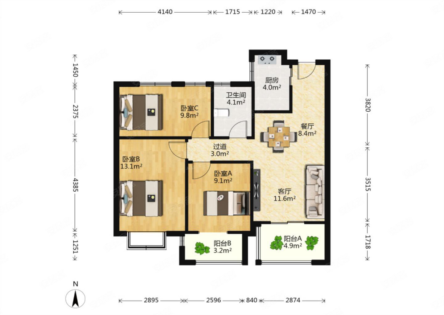 侨福好房双阳台来看房在少12万好楼层全明户型