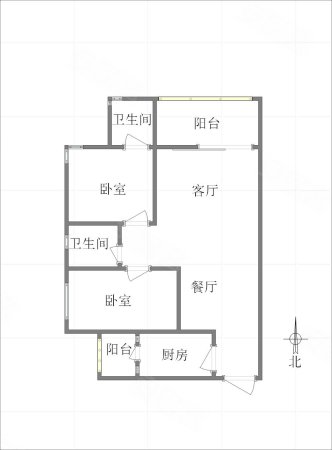 重庆市运动技术学院教职工住宅2室2厅2卫88.33㎡南北50万