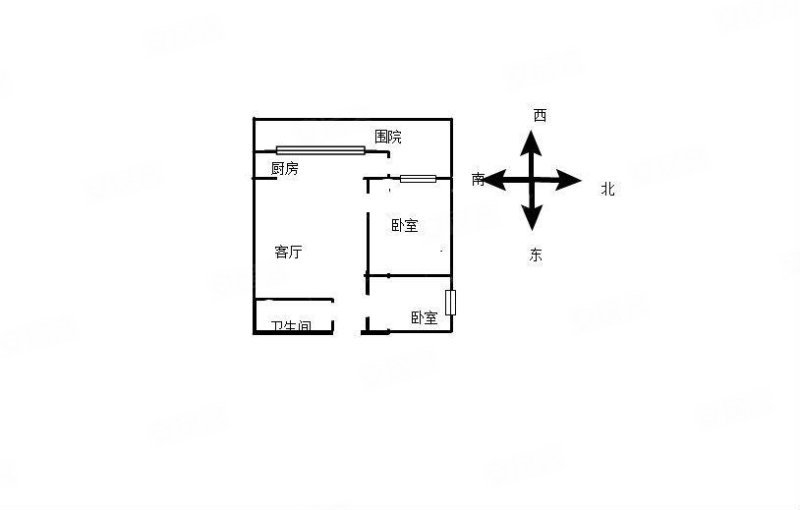 席子营社区(2期)2室1厅1卫47.62㎡南北58万