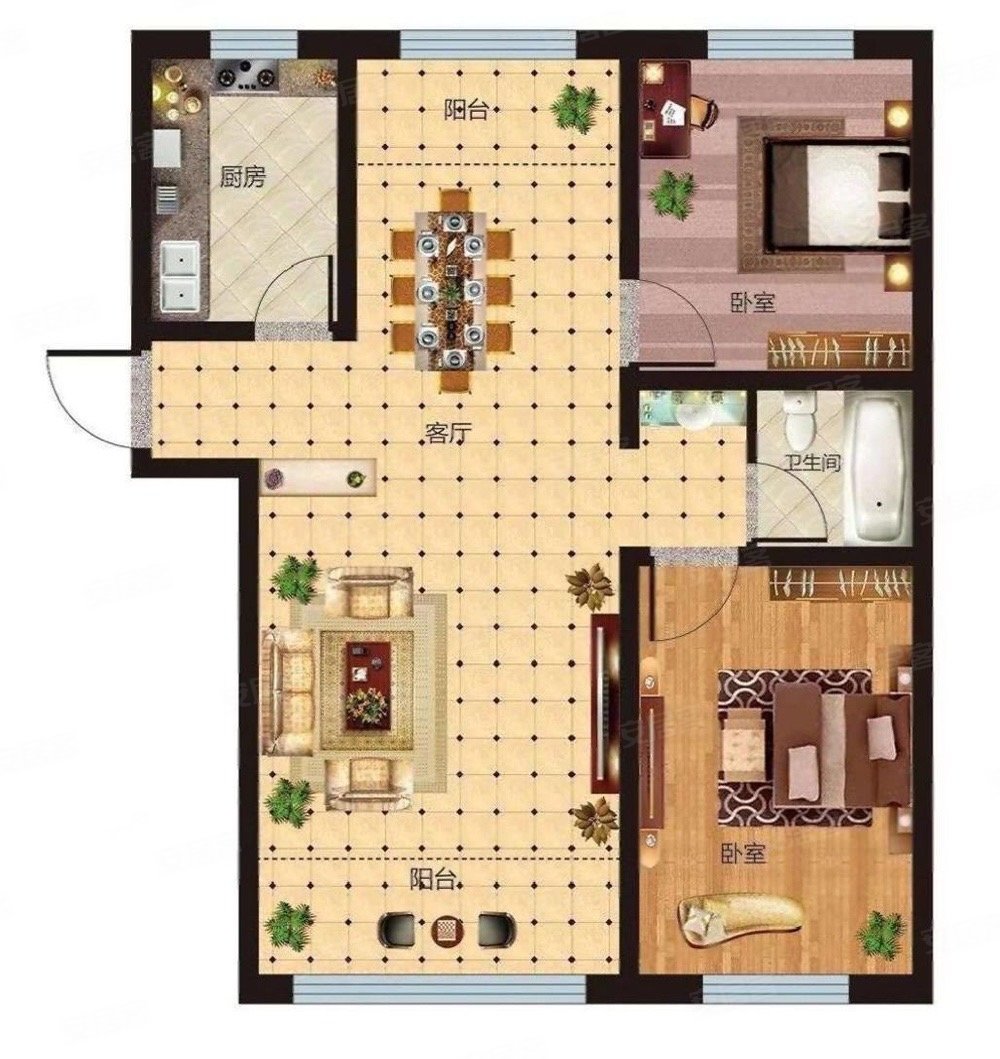 85平精装修南北通透3室2厅满二楼层好视野无遮挡