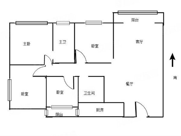 昆明五华龙泉路万彩城市花园万彩城4室2厅2卫空房出租西南向采光通风