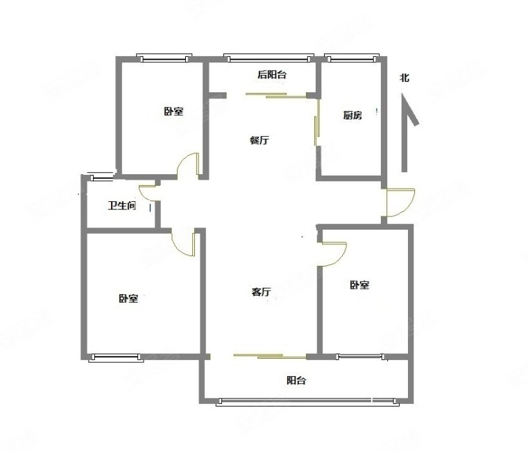 警韵之家一区3室2厅1卫154.2㎡南北148万