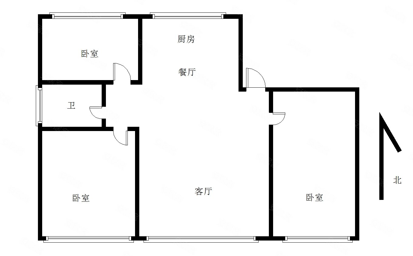 翰林华府3室1厅1卫113.39㎡南北84万