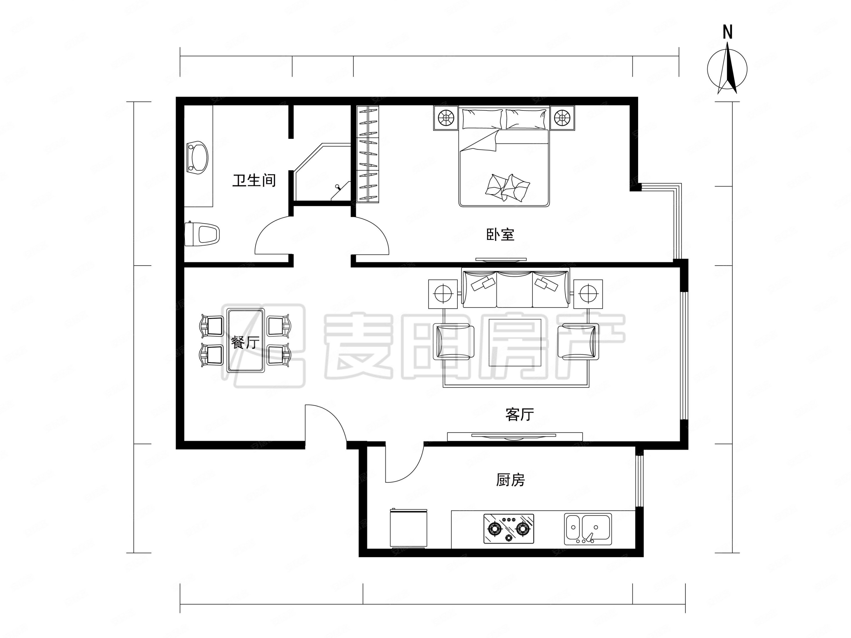 北苑奥森旁林奥嘉园方正一居高层观景看房方便
