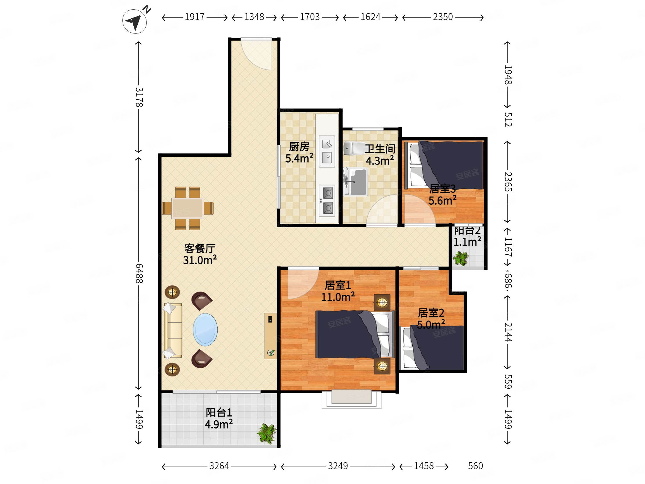 合肥龙谷华庭房型图图片