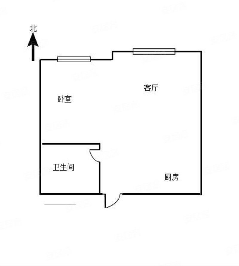 中和香槟花园1室1厅1卫36.77㎡南北22万