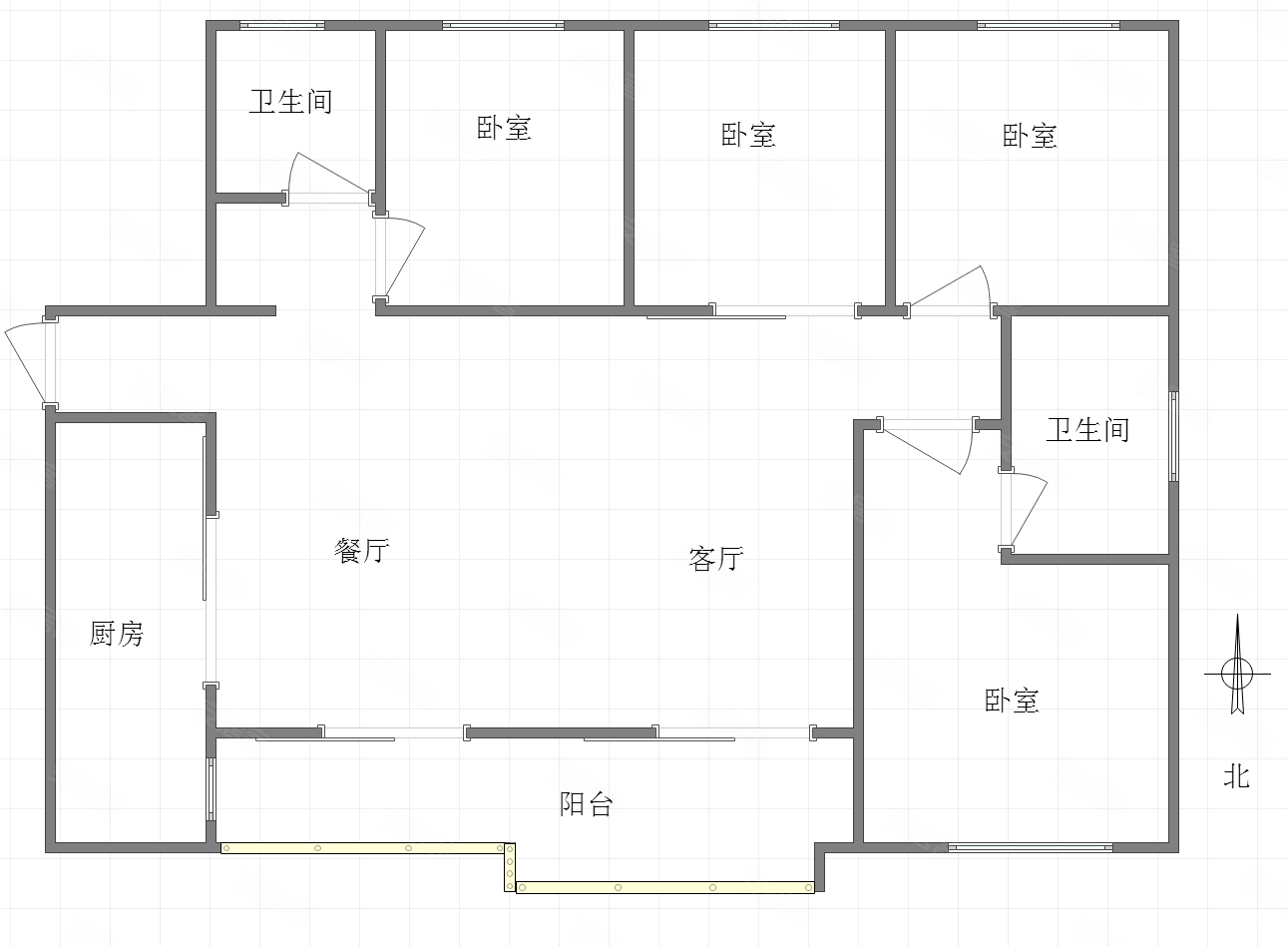 璟樾云山(一期)4室0厅2卫119㎡南145万