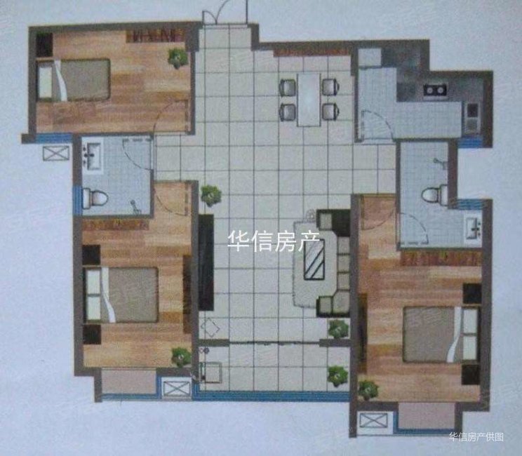 御润国际豪庭3室2厅2卫125㎡南北108.8万