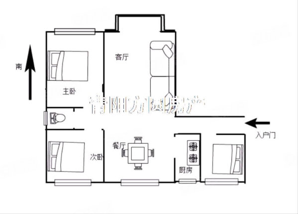 城改莲峰瑞景3室2厅1卫108㎡南北90万