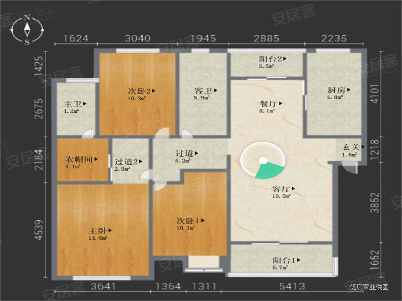 万科城市花园(二区)3室2厅2卫131㎡南220万