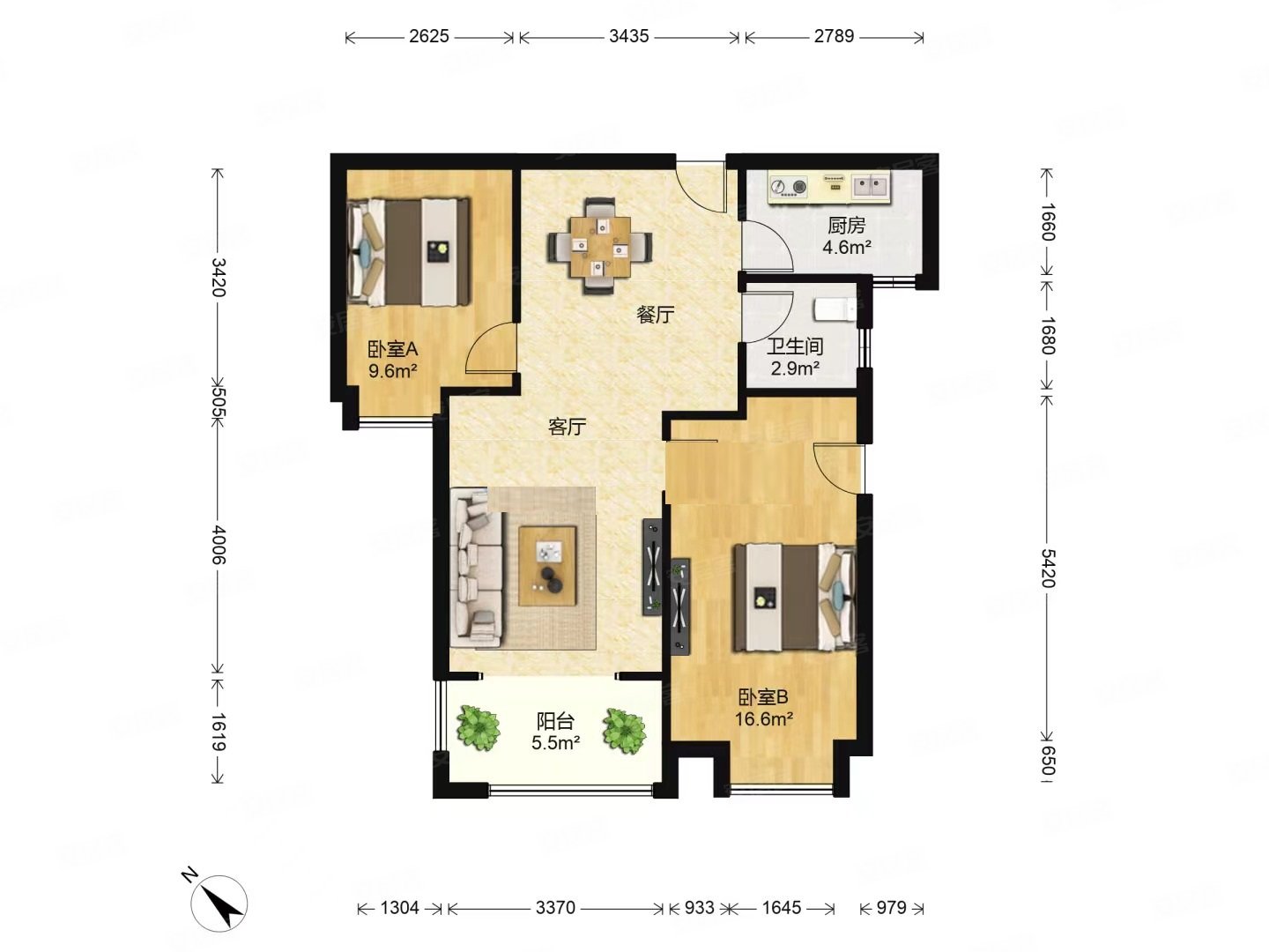 业主自住精装两房户型朝南采光好稳定出售