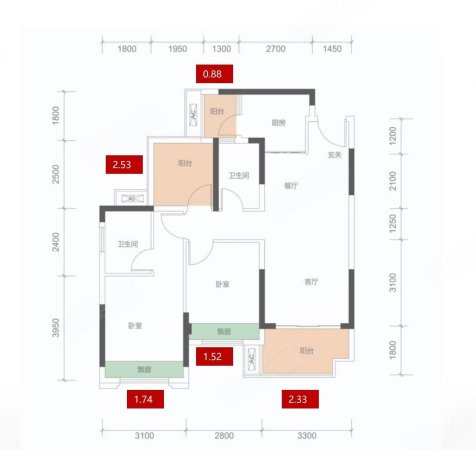 瑞禧园3室2厅2卫87㎡南75万