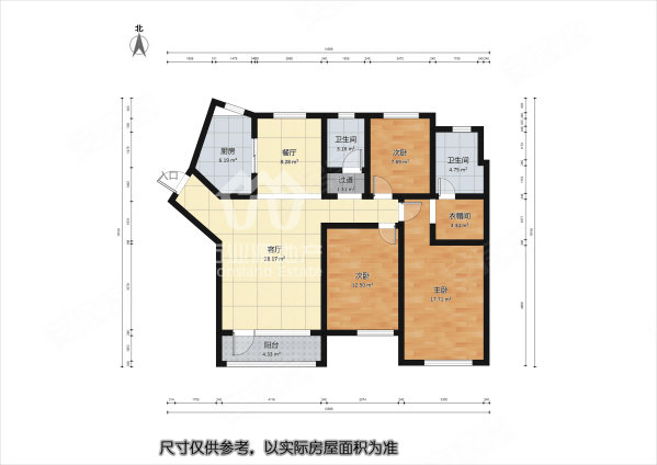 弘景苑3室2厅2卫142.88㎡南北239万