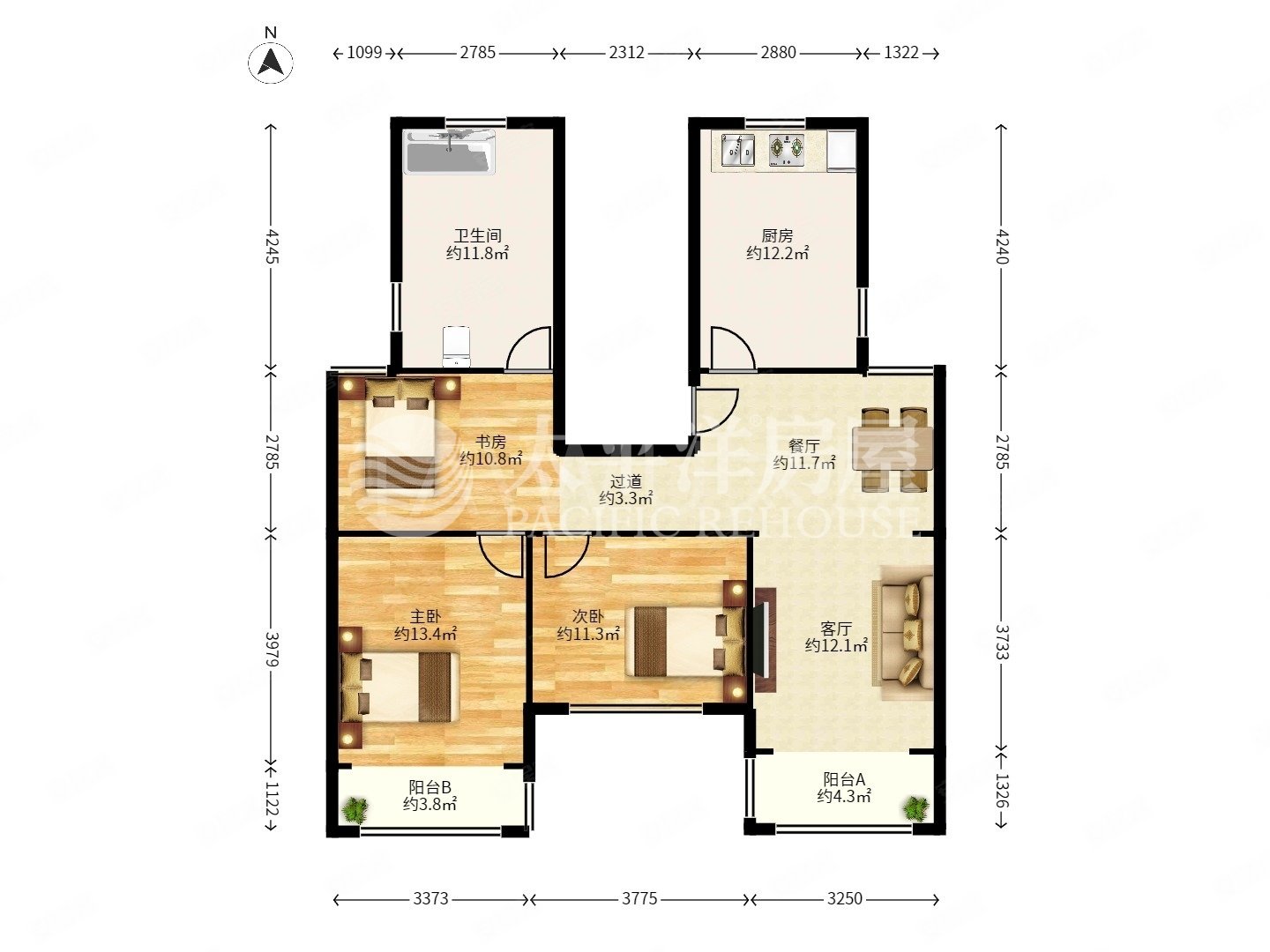 实用面积两百平大复式 超低密度 南北通透 停车方便 商品住宅,金桥湾
