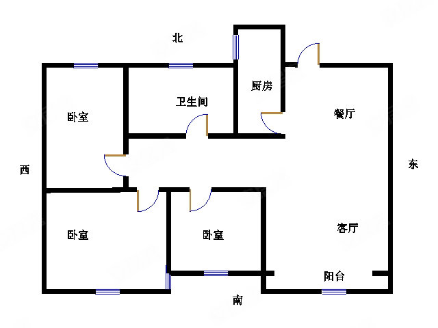 绿城德达玉园3室2厅1卫100㎡南北90万