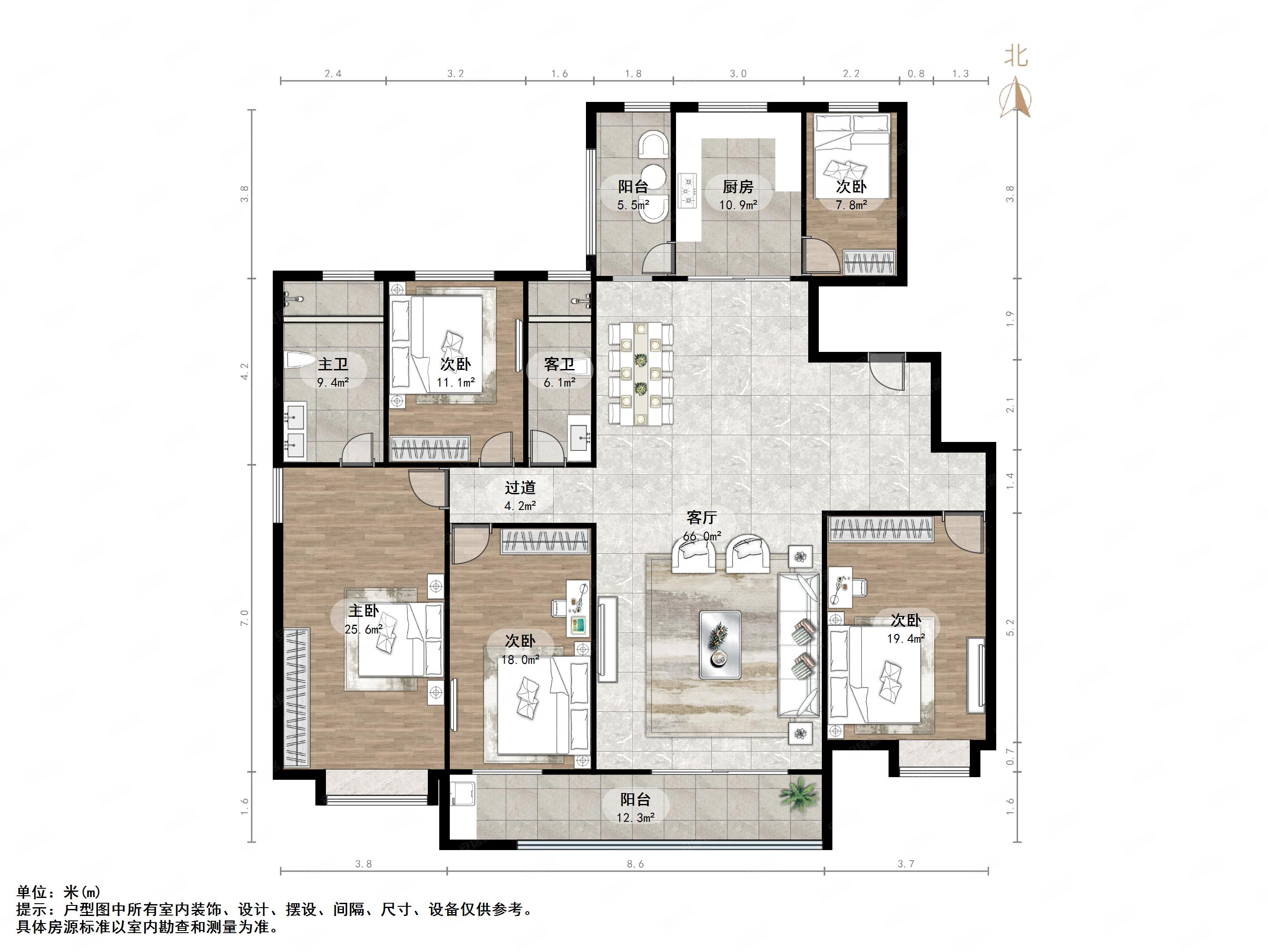 南北通透 5室2厅 汉峪海风,汉峪海风二手房,545万,5室2厅,2卫,230平米
