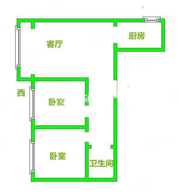 锦城小区2室2厅1卫77㎡西46万