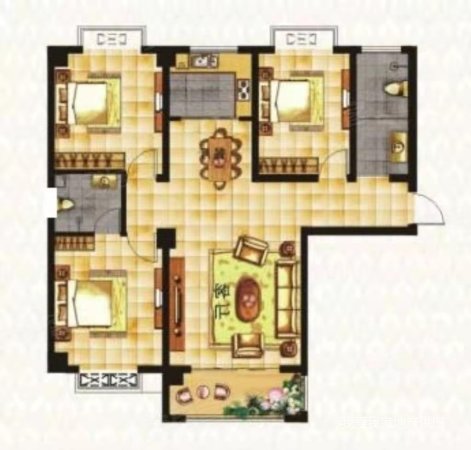 鸿杰第壹城3室2厅1卫121㎡南北76万