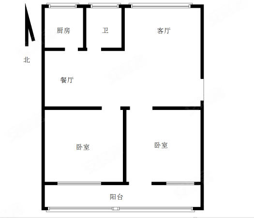 东方京城A区2室2厅1卫97㎡南北95万