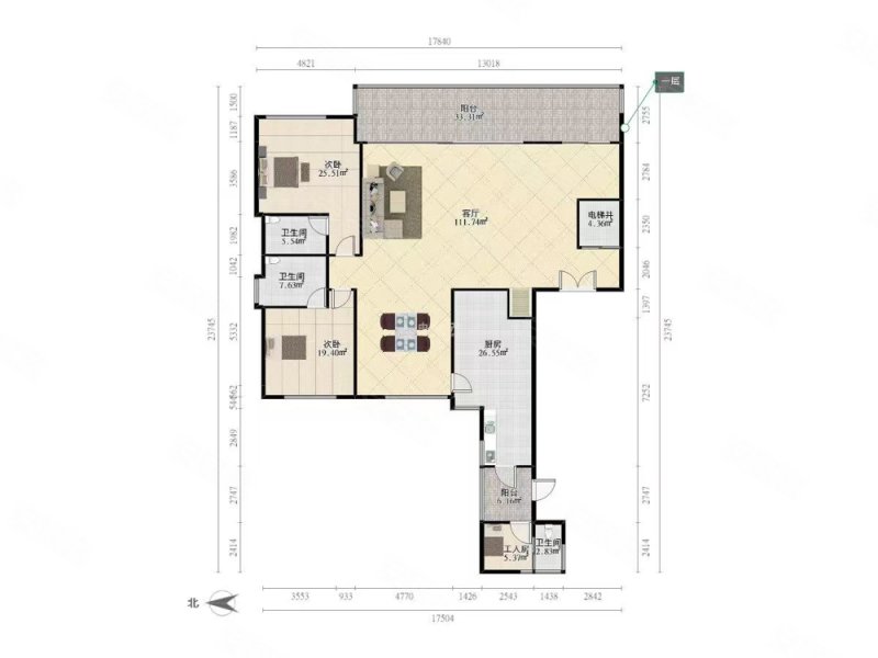 (空中别墅)恒裕滨城二期顶楼复式,使用近1000坪