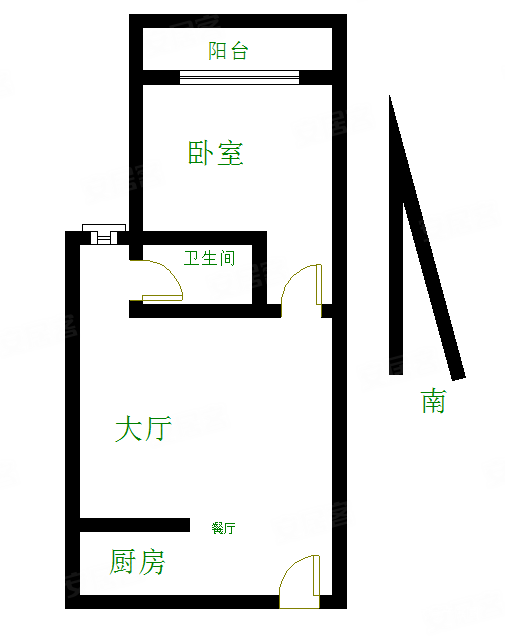 鼓楼二环内杨桥路地铁杨桥新苑精装公寓带朝南阳台厅卧分离