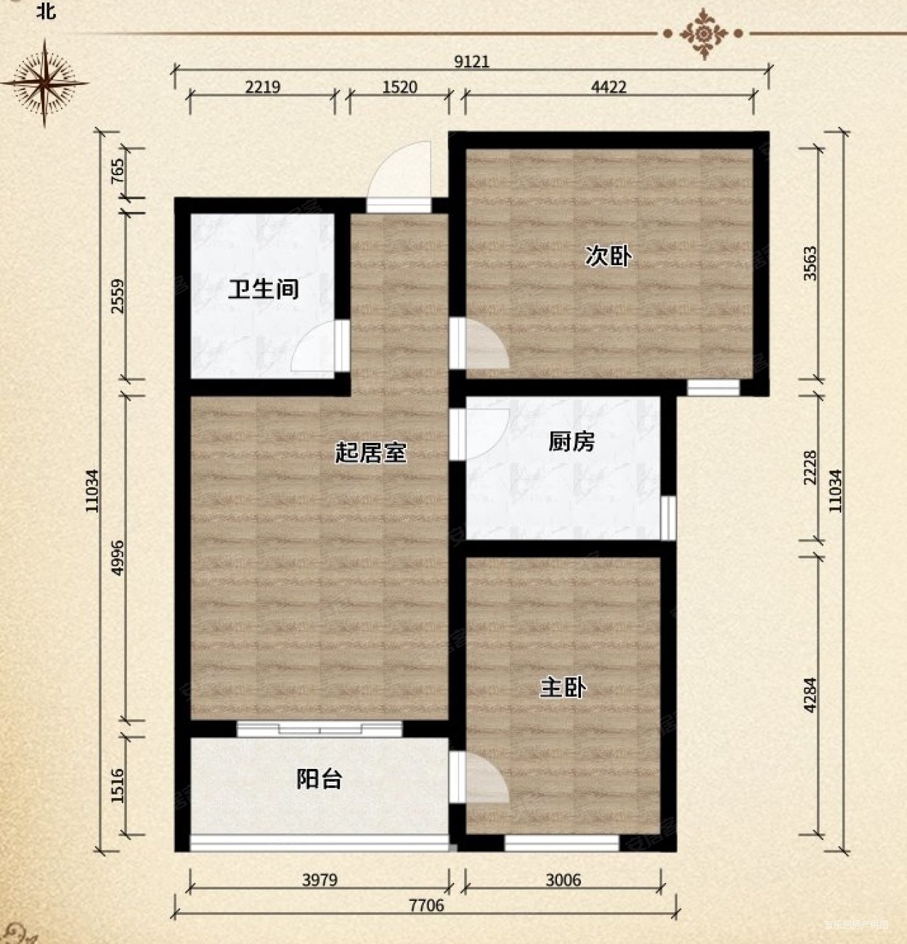 东方红2室2厅1卫820平