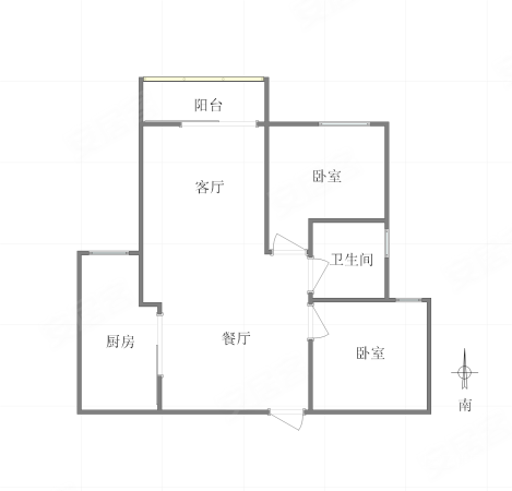 保利康桥2室2厅1卫89.39㎡南北92.7万